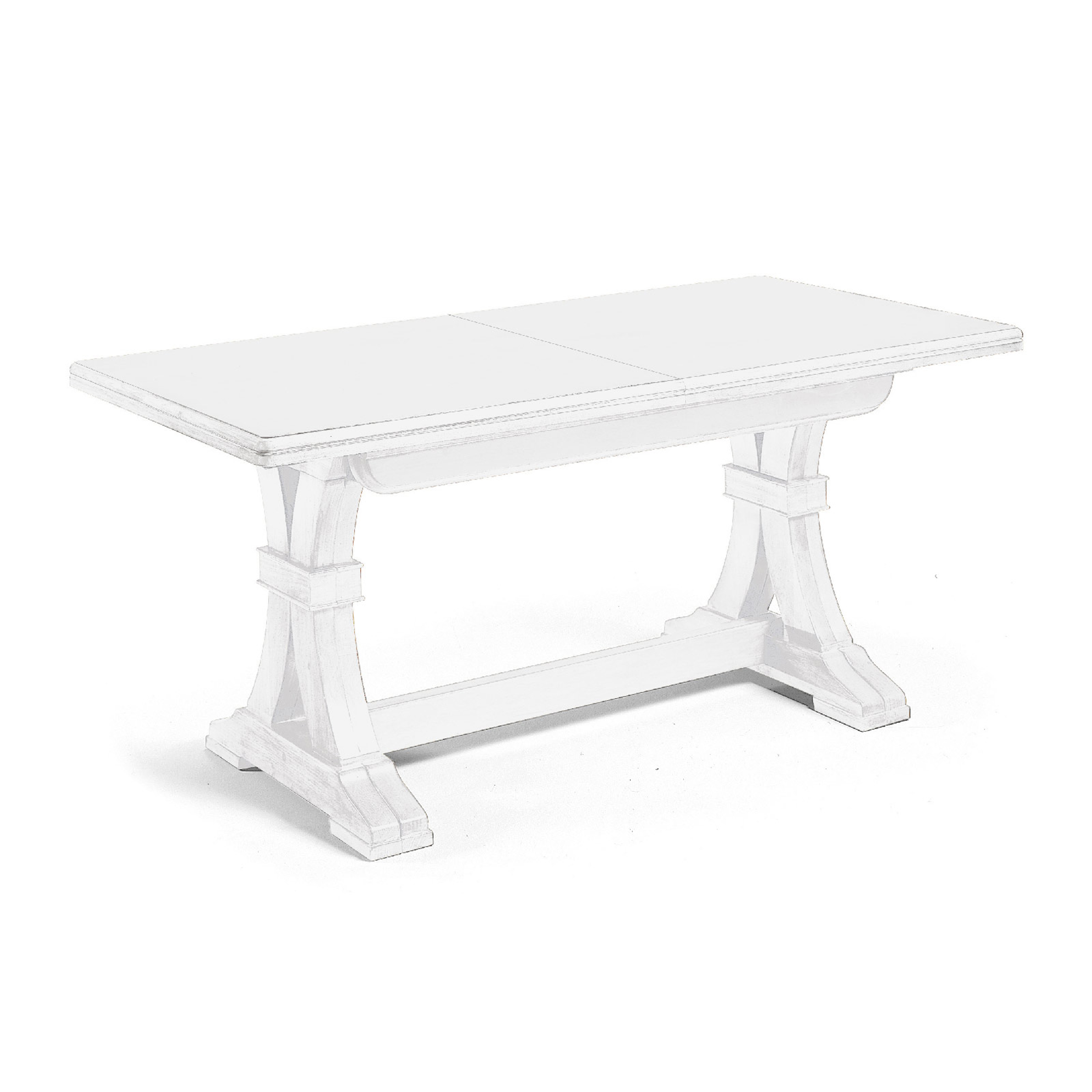 Tavolo allungabile bianco 160x85 cm con gambe ad X - Konte Design