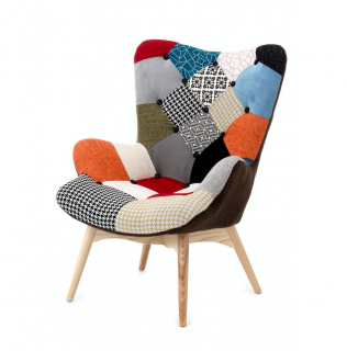 Poltroncina HAVANA imbottita in tessuto patchwork