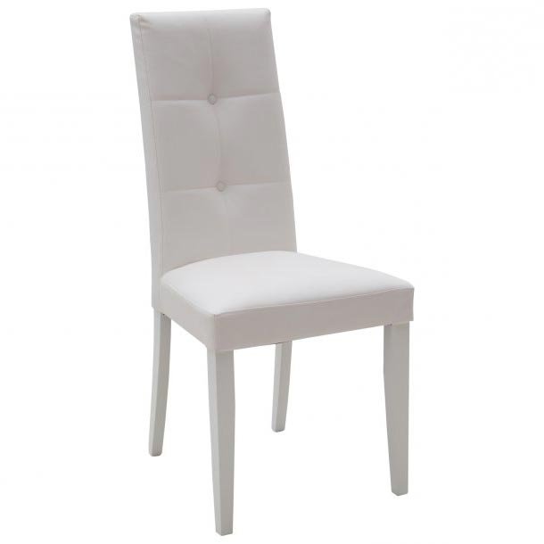 Set di 2 sedie ELBA in ecopelle bianca con fusto bianco - Konte Design