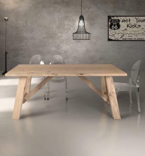 Tavolo LORETO rovere impiallacciato sp. 4 250x100 cm