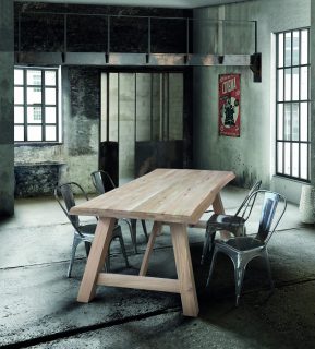 Tavolo CAMPIDOGLIO in legno massello sp. 6 cm 250x100 cm