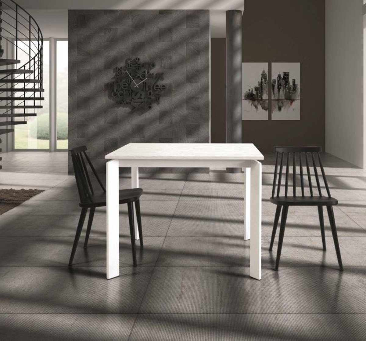 Tavolo RIFREDI quadrato bianco allungabile 90x90cm - 150x90cm - Konte Design