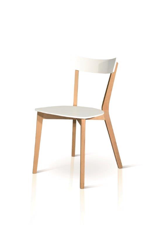 Set di 2 sedie MIRASIERRA in legno bianco e naturale - Konte Design