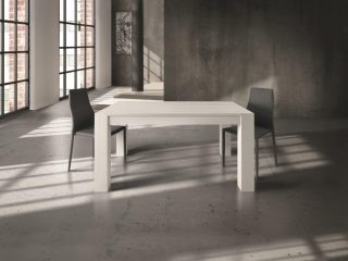 Tavolo NAVIGLI rovere bianco spazzolato allungabile 160x90 cm - 260x90 cm