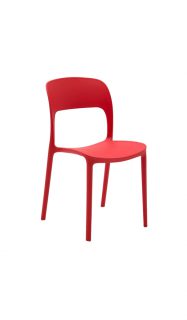 Set di 4 sedie SOUTH BEACH in polipropilene rosso