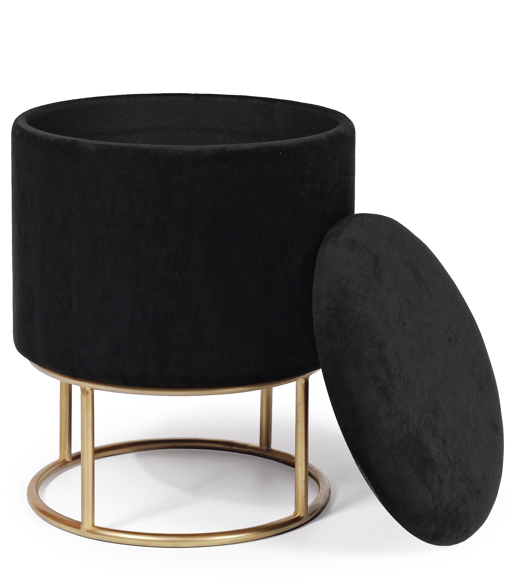 Pouf Quadrato Velluto Nero 60×60