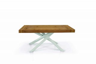 Tavolo TRASTEVERE in legno nobilitato rovere nodato allungabile 180x100 cm - 280x100 cm (Gambe Incrociate)
