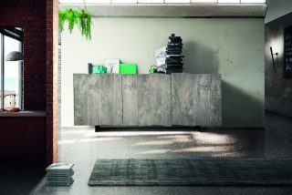 Credenza ISCHIA rovere nodato 198x50 cm H 81 cm (Beton)