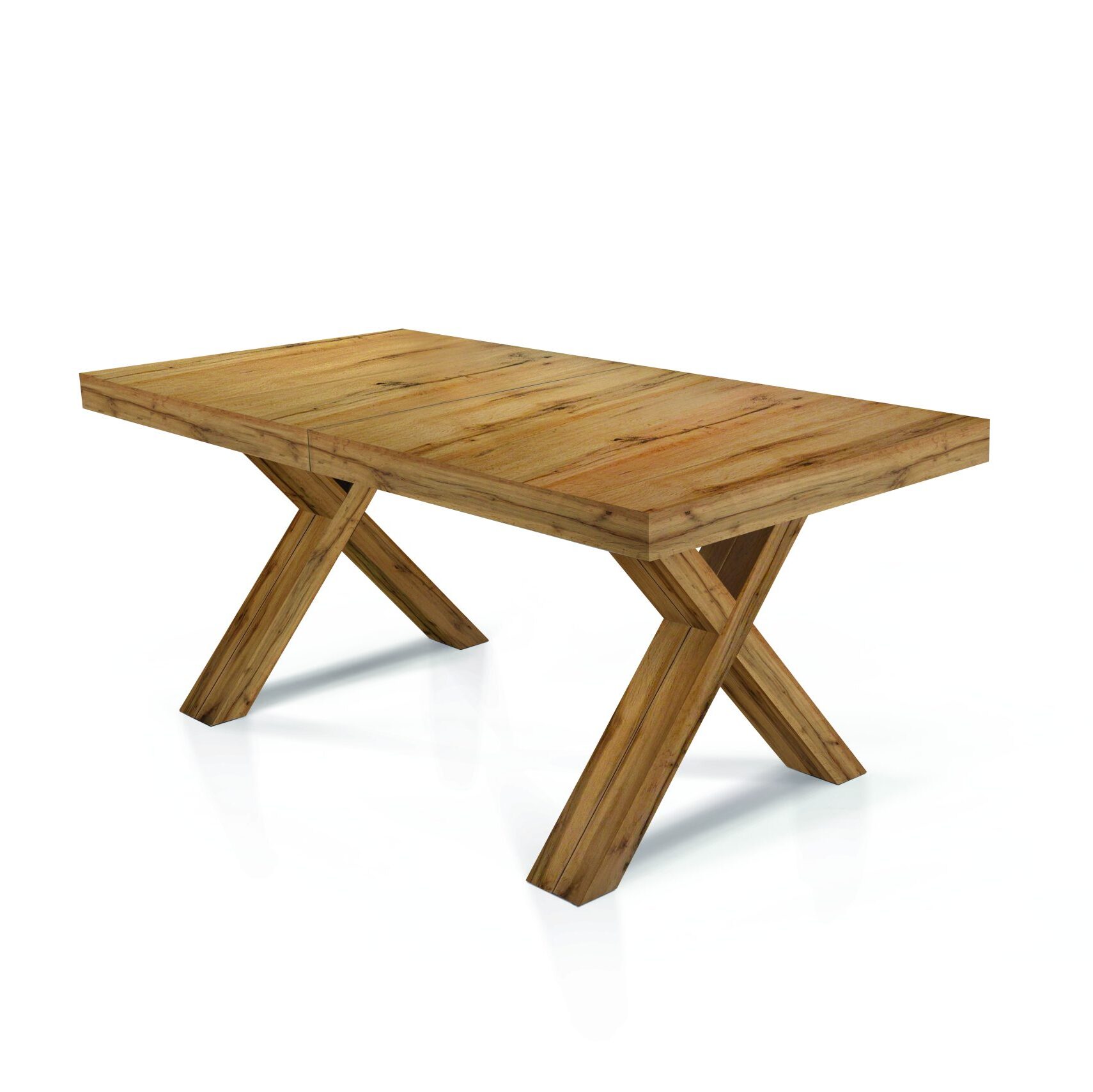 Tavolo GALLIPOLI in legno nobilitato bianco consumato allungabile 180x100 cm - 480x100 cm (Gambe X)