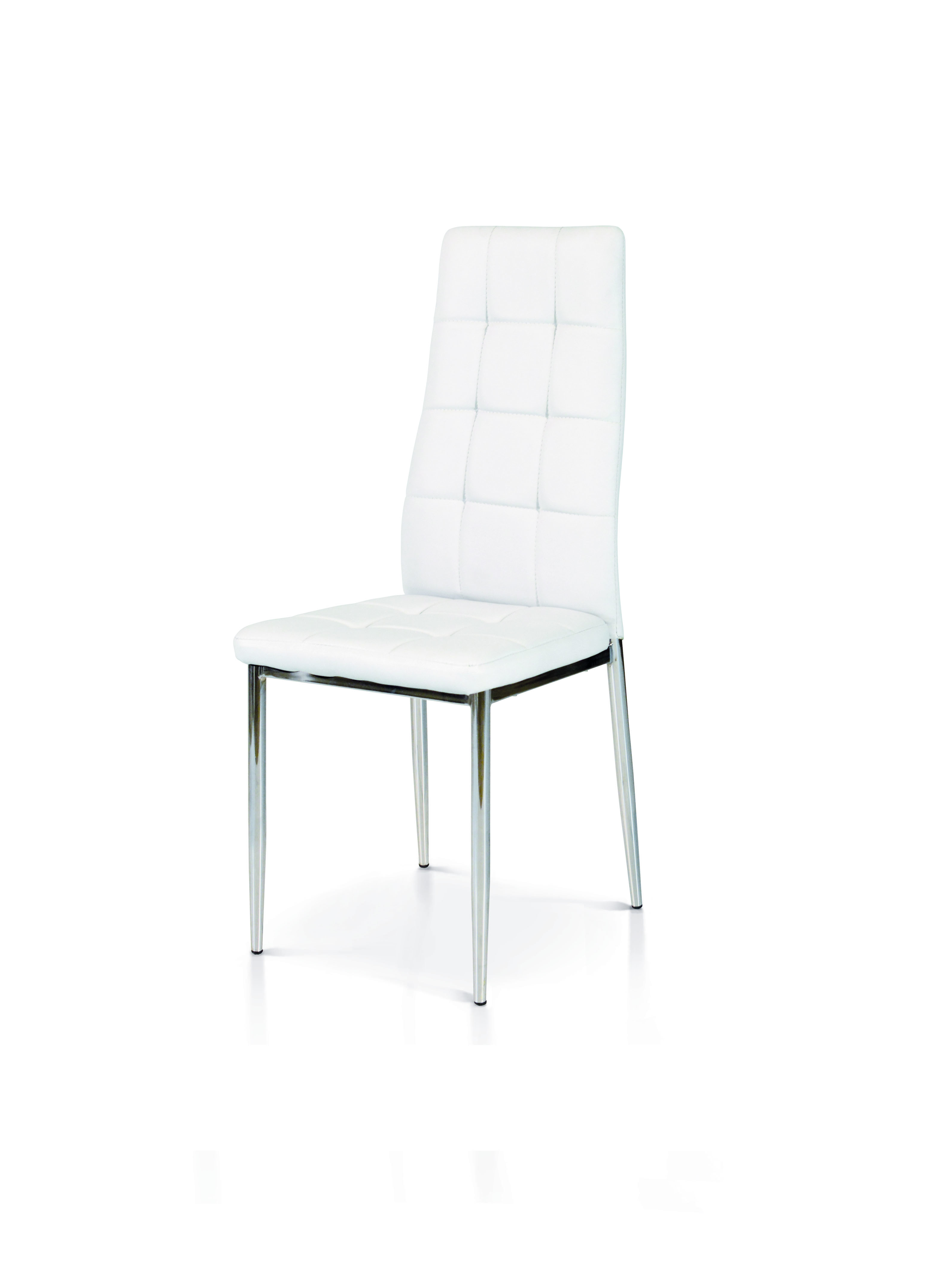 Set di sedie BROOKLYN bianche in ecopelle con struttura in metallo cromato