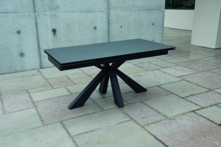 Tavolo MANHATTAN vetroceramica effetto pietra nera 160x90 cm - 240x90 cm