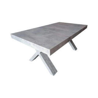 Tavolo GALLIPOLI in legno nobilitato finitura beton allungabile 180x100 cm - 480x100 cm (Gambe X)