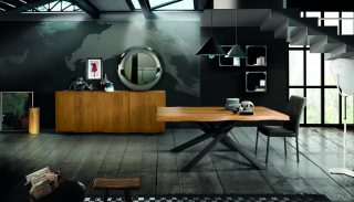 Tavolo BOLGHERI massello rovere nodato sp. 6 180x90 cm (Grano)