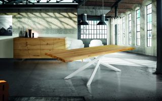 Tavolo BOLGHERI massello rovere nodato sp. 6 250x100 cm (Naturale)