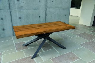 Tavolo BOLGHERI massello rovere nodato sp. 6 160x90 cm (Grano)