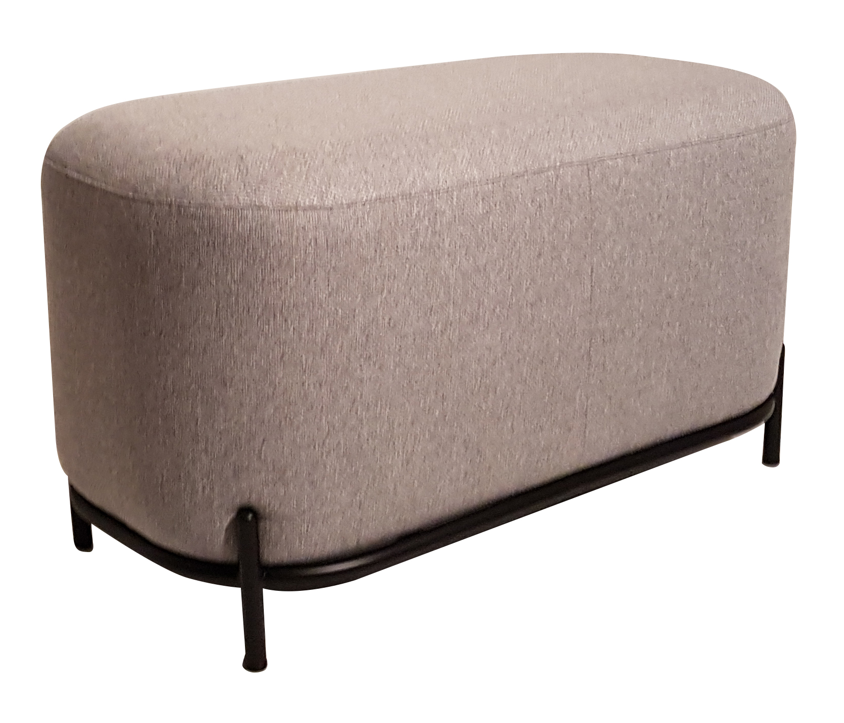 Pouf GIBILTERRA rettangolare con tessuto grigio - Konte Design