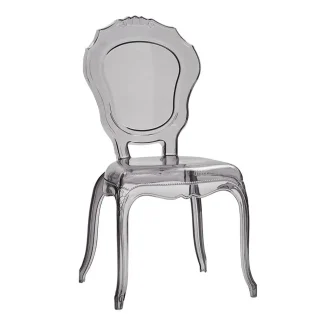 Sedia QUEEN'S in policarbonato trasparente fumè impilabile