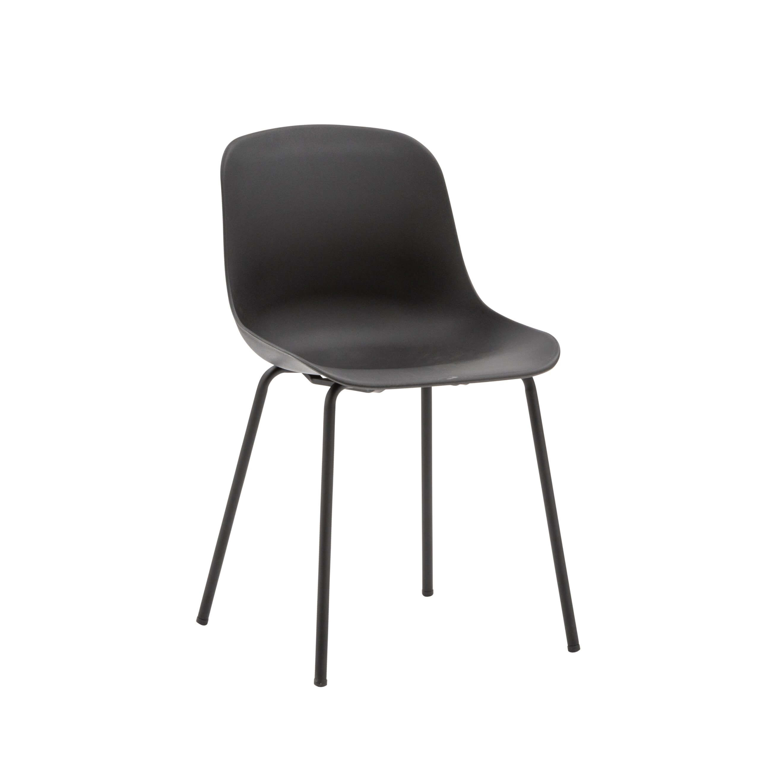 Set di sedie KARLIN nere con gambe in metallo e seduta in polipropilene -  Konte Design