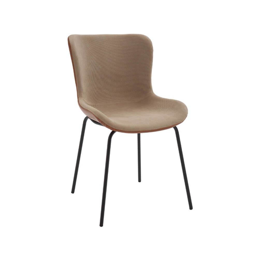 Set di sedie KARLIN imbottite con gambe in metallo verniciato nero - Konte  Design