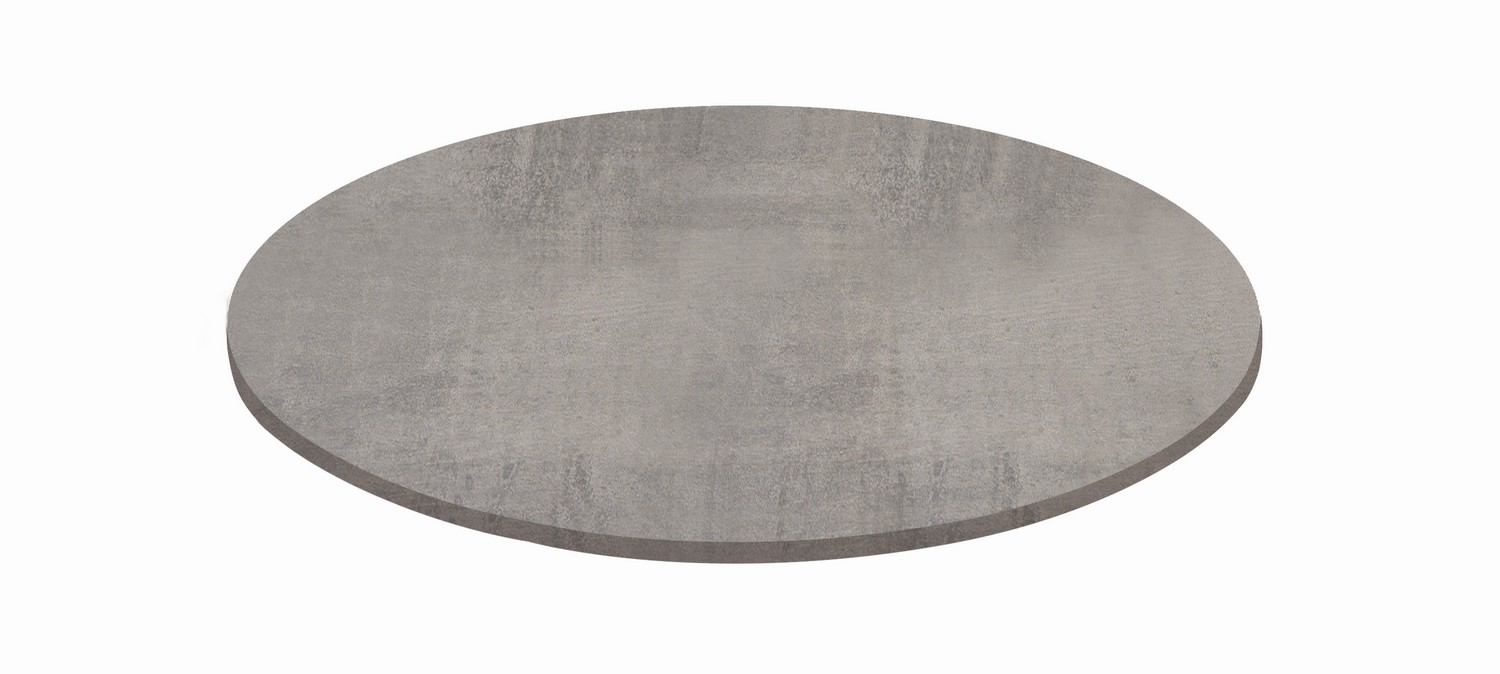 Piano per tavolo SPARGI rotondo effetto cemento diametro 60 - 70 - 80 cm  spessore 18 mm - Konte Design