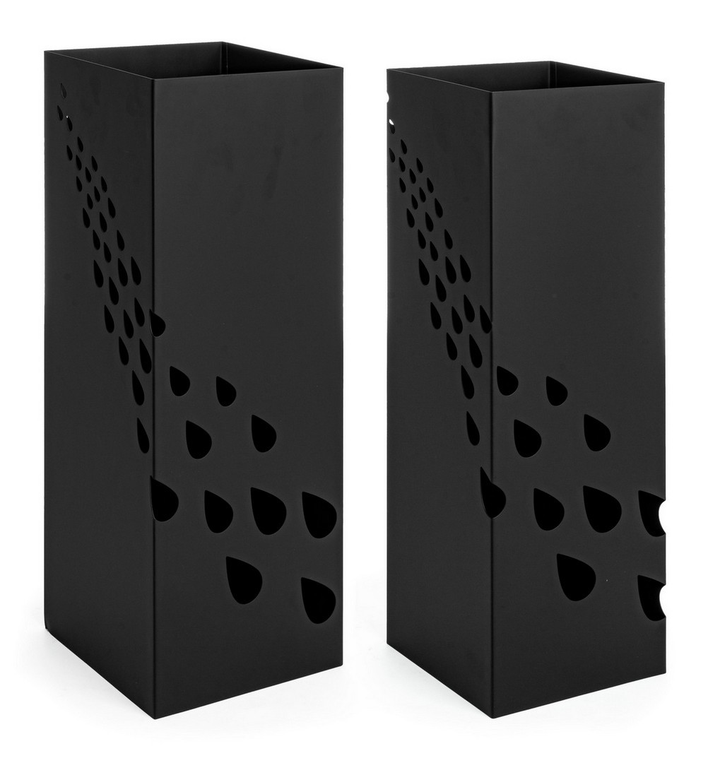 Set di 2 portaombrelli DRIZZLE nero gocce - Konte Design
