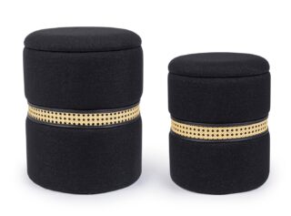 Set di 2 pouf contenitore KARINA nero