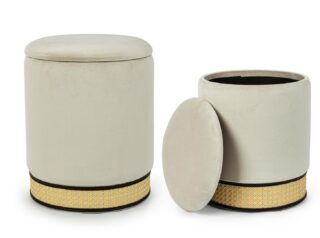 Set di 2 pouf MILENA naturale