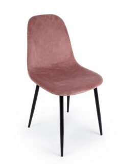 Set di 4 sedie IRELIA in velluto rosa