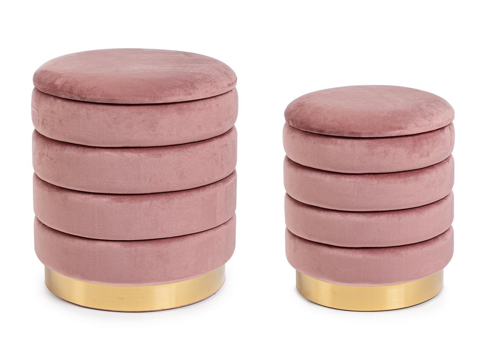 Set di 2 pouf DARINA colore rosa - Konte Design