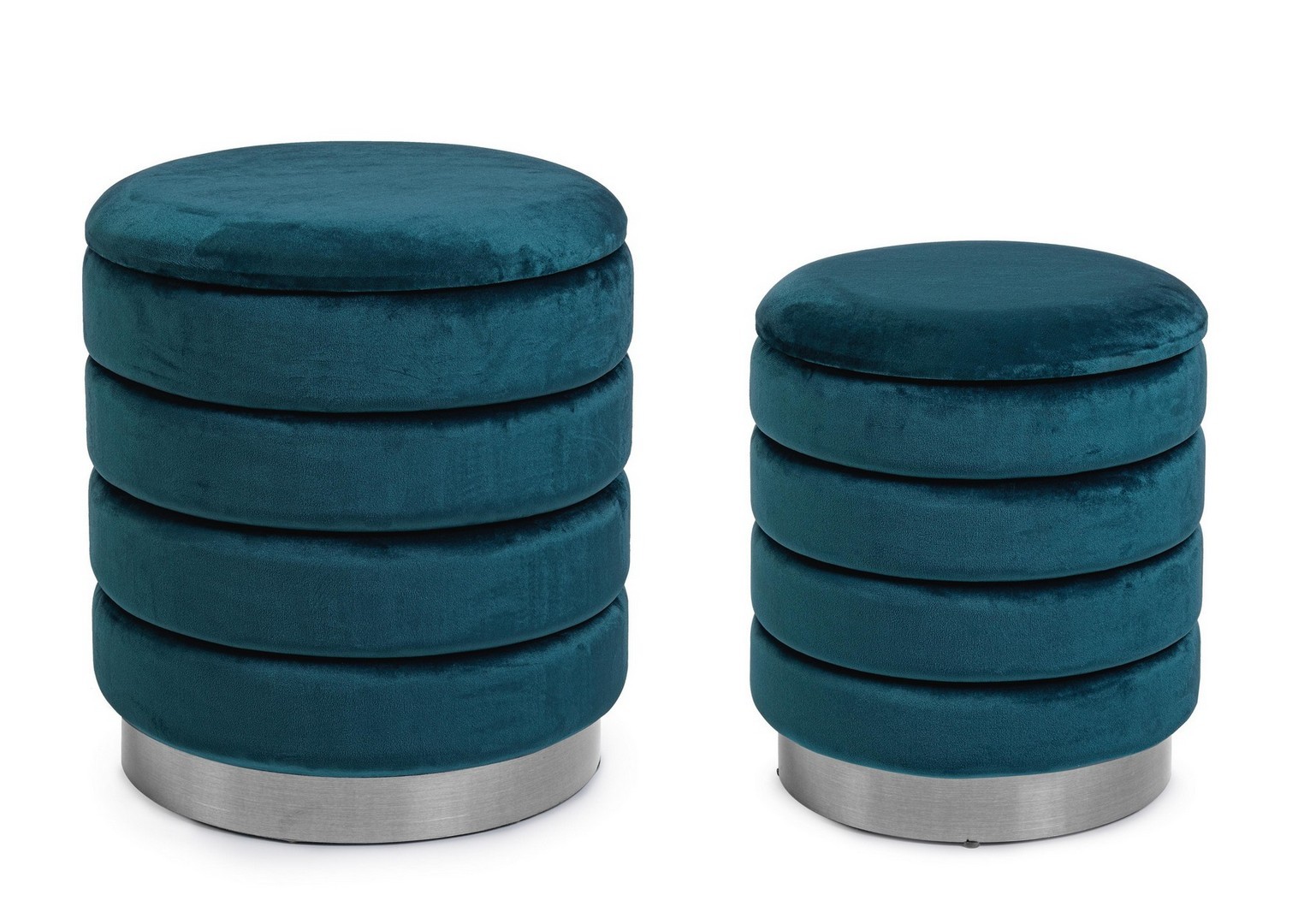 Set di 2 pouf DARINA colore blu - Konte Design