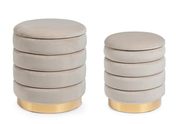 Set di 2 pouf DARINA colore beige