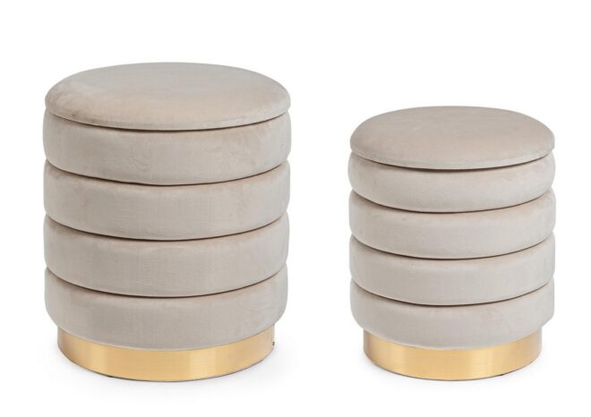 Set di 2 pouf DARINA colore beige