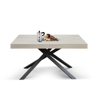Tavolo FORTE DEI MARMI olmo perla allungabile con base antracite 160x90 cm - 240x90 cm