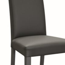 Sedia PALMARIA in ecopelle antracite e legno antracite