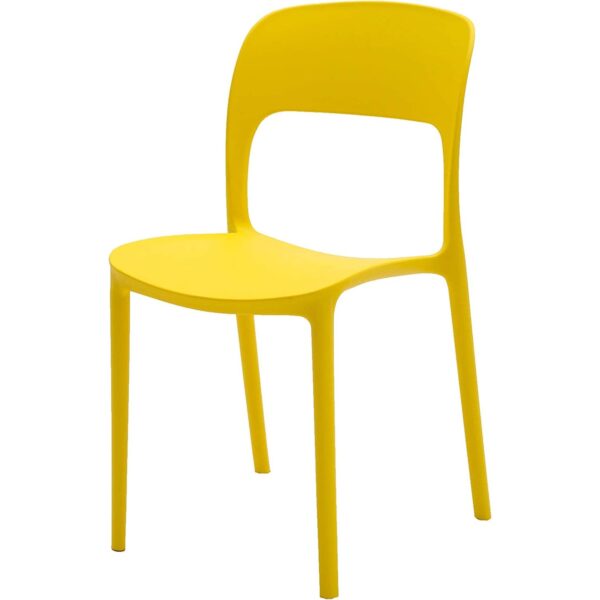 Set di 4 sedie FUERTEVENTURA in polipropilene gialle