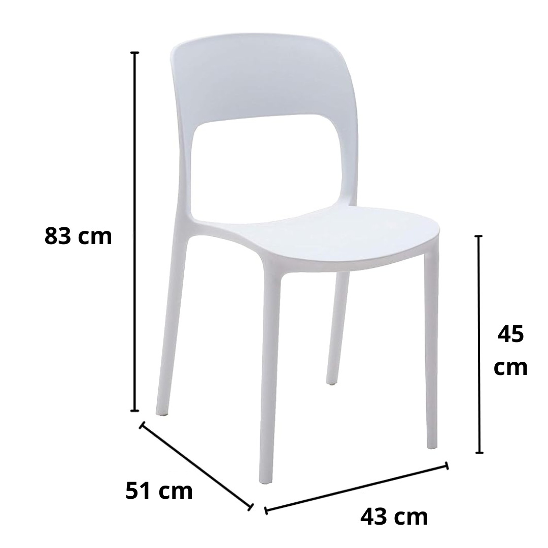 Set di 4 sedie SOUTH BEACH in polipropilene bianco