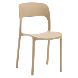 Set di 4 sedie FUERTEVENTURA in polipropilene tortora