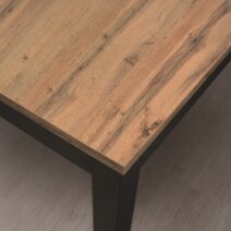 Tavolo TROPEA in legno, finitura rovere rustico e metallo verniciato antracite, allungabile 90x90 cm - 180x90 cm