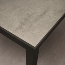 Tavolo TROPEA in legno, finitura grigio cemento e metallo verniciato antracite, allungabile 90x90 cm - 180x90 cm