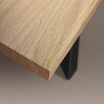 Tavolo fisso PIANOSA in legno, finitura rovere e metallo verniciato nero