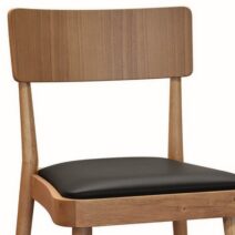 Set di 2 sedie GREVE in legno naturale e ecopelle nero