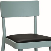 Set di 2 sedie GREVE in legno verde mare e ecopelle nero