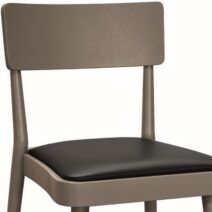 Set di sedie GREVE in legno tortora e ecopelle nero