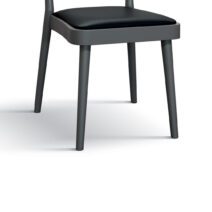 Set di sedie GREVE in legno grigio e ecopelle nero