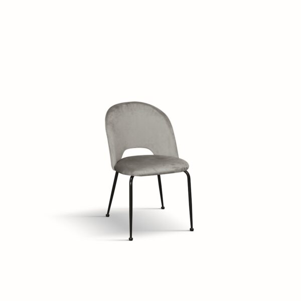Sedia Avalon effetto velluto grigio