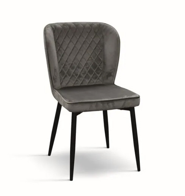 Set di 4 sedie SOHO in velluto grigio