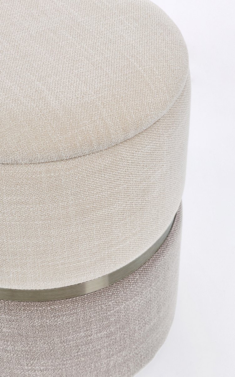 Set di 2 Pouf contenitore RADINKA in tessuto beige e grigio - Konte Design