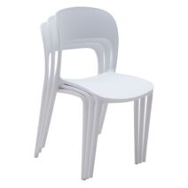 Set di 4 sedie SOUTH BEACH in polipropilene bianco
