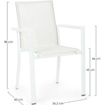 Set di 4 sedie KONNOR in textilene e alluminio bianco