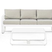 Tavolino da salotto MERRIGAN in alluminio bianco 105x62 cm